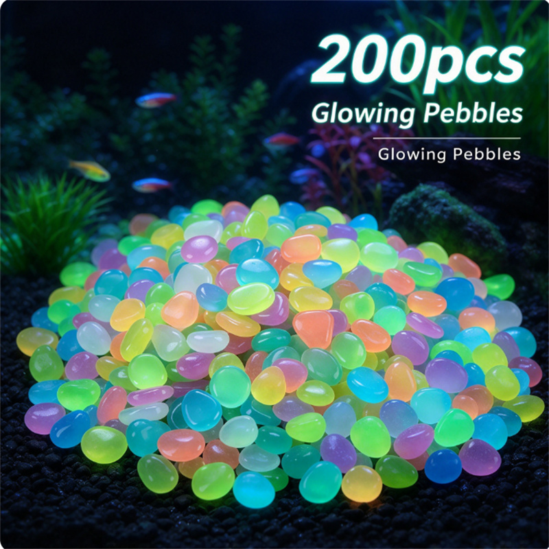 200pcs 1cm glow in dark pebble - огляд і ціна Plant Aquarium Pot